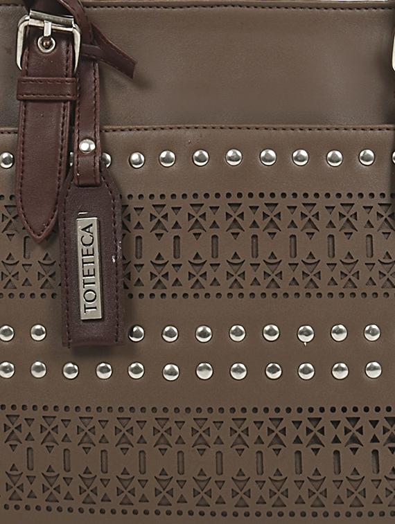 brown leatherette regular handbag - 16726162 - Zoom Image - 4
