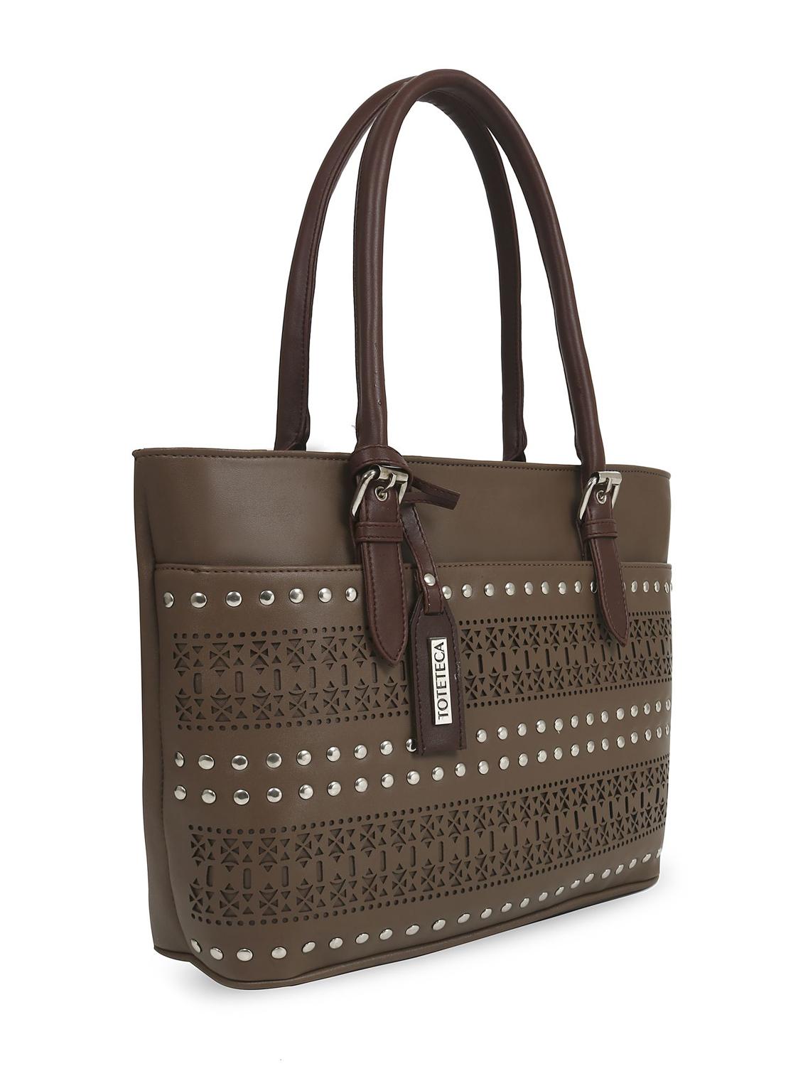 brown leatherette regular handbag - 16726162 - Zoom Image - 5
