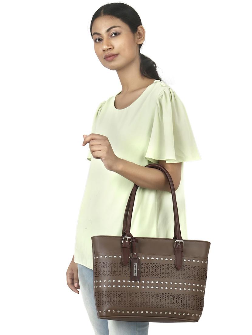 brown leatherette regular handbag - 16726162 - Zoom Image - 6