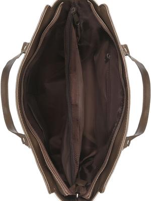 brown leatherette regular handbag - 16726167 - Standard Image - 3