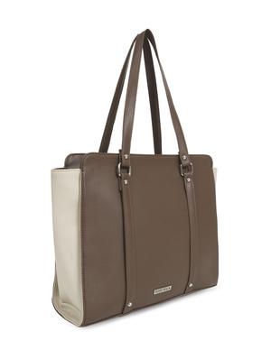 brown leatherette regular handbag - 16726167 - Standard Image - 5