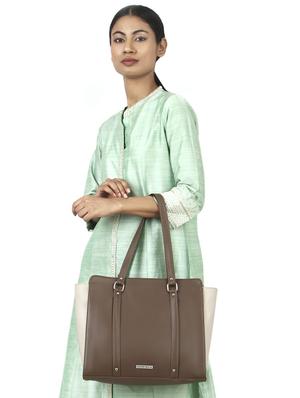 brown leatherette regular handbag - 16726167 - Standard Image - 6
