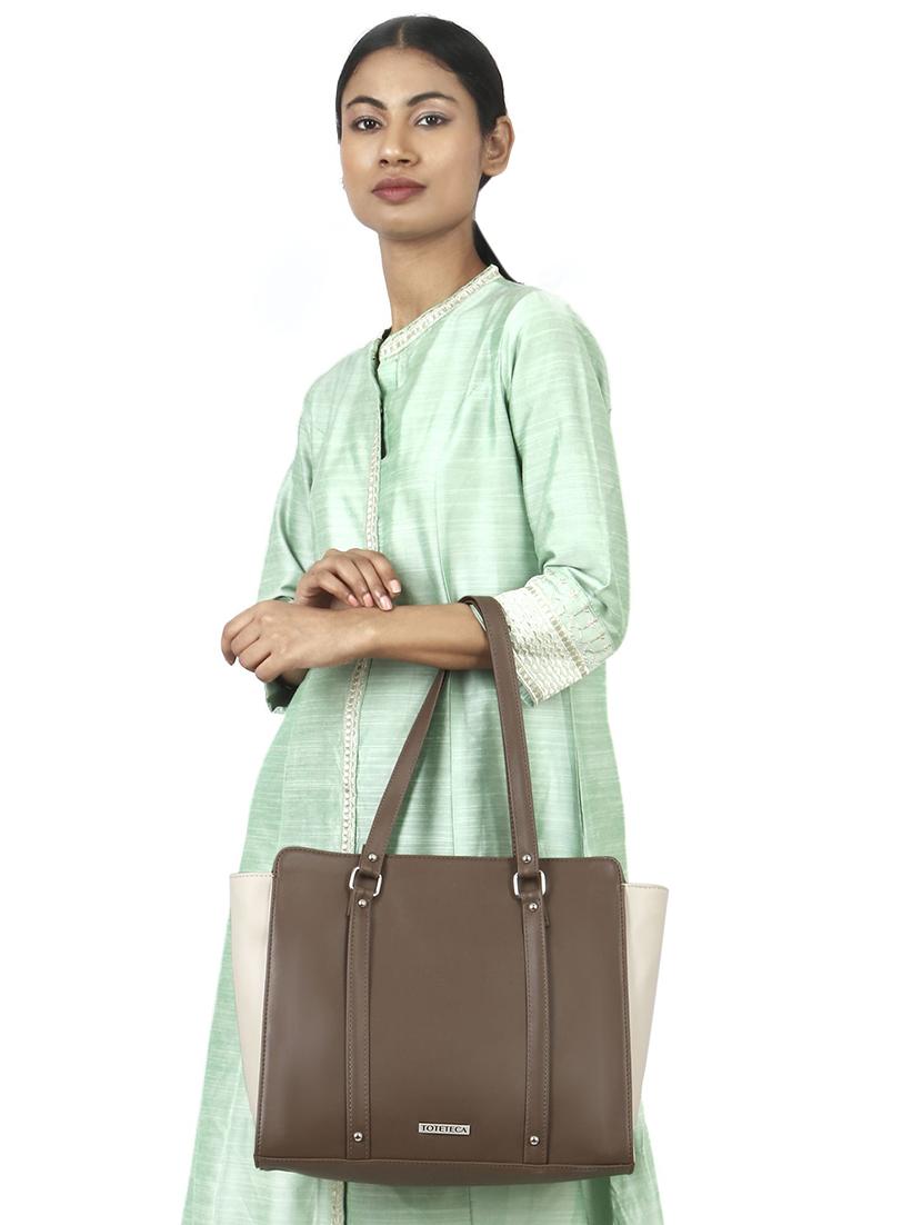 brown leatherette regular handbag - 16726167 - Zoom Image - 6