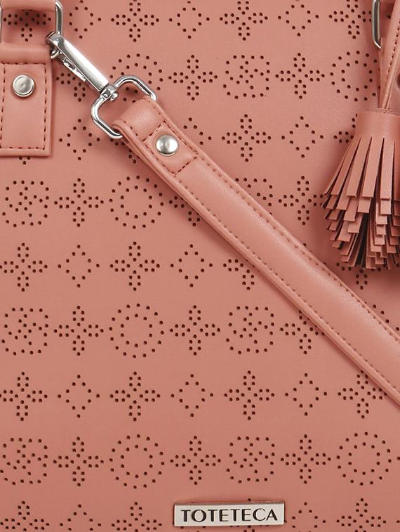 pink leatherette regular handbag - 16726177 - Zoom Image - 4