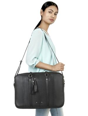 black leatherette laptop laptop bag - 16726209 - Standard Image - 6