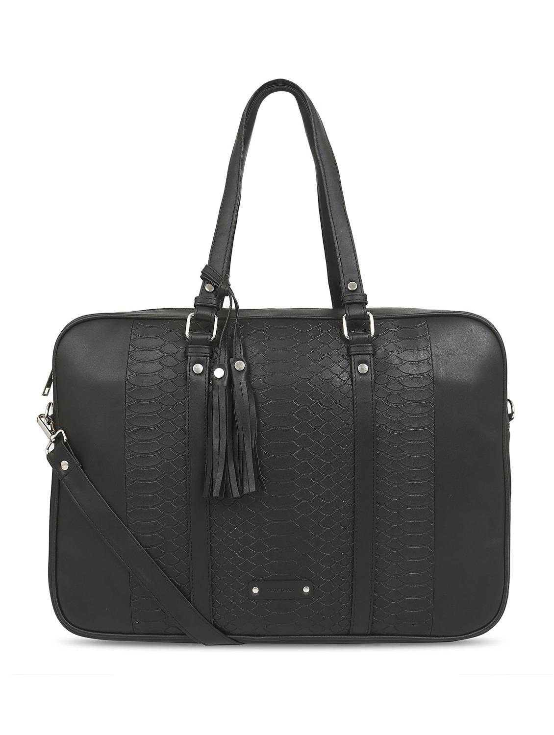 black leatherette laptop laptop bag - 16726209 - Zoom Image - 1