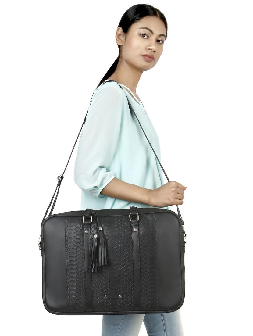 black leatherette laptop laptop bag - 16726209 - Zoom Image - 6