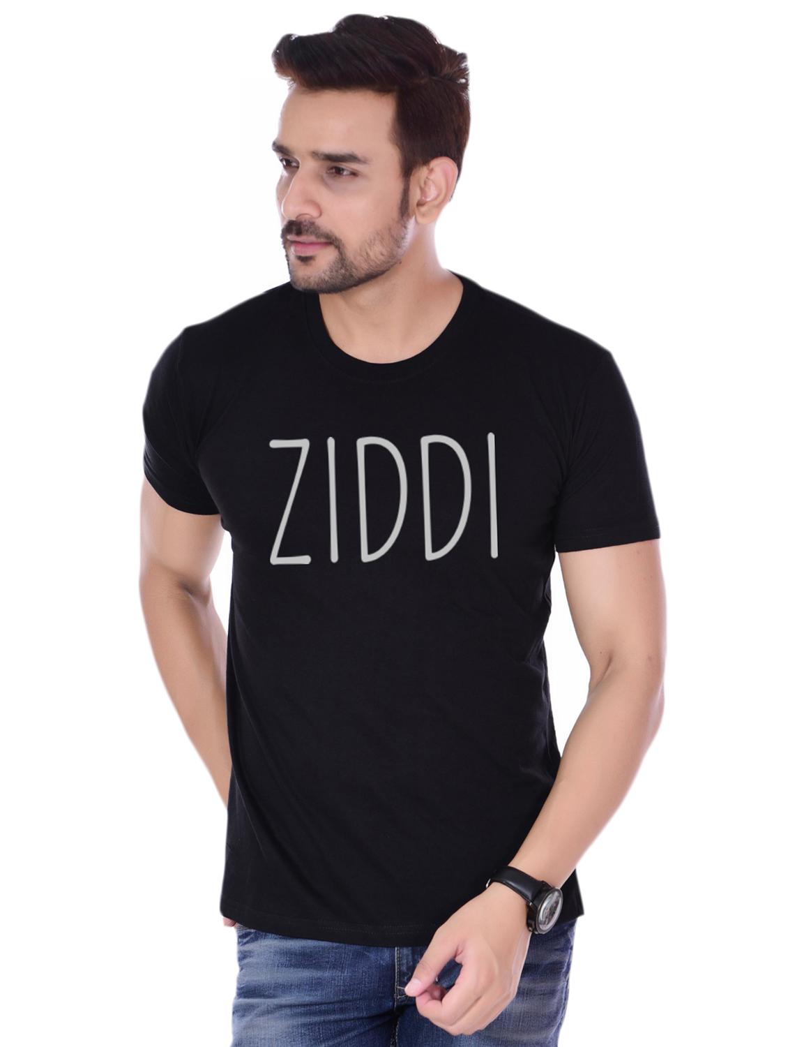 black typographic chest print t-shirt - 16726426 - Zoom Image - 1