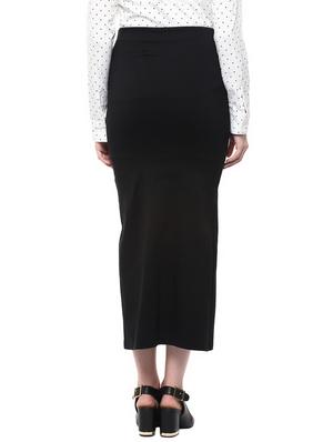 high rise solid high slit skirt - 16726858 - Standard Image - 3