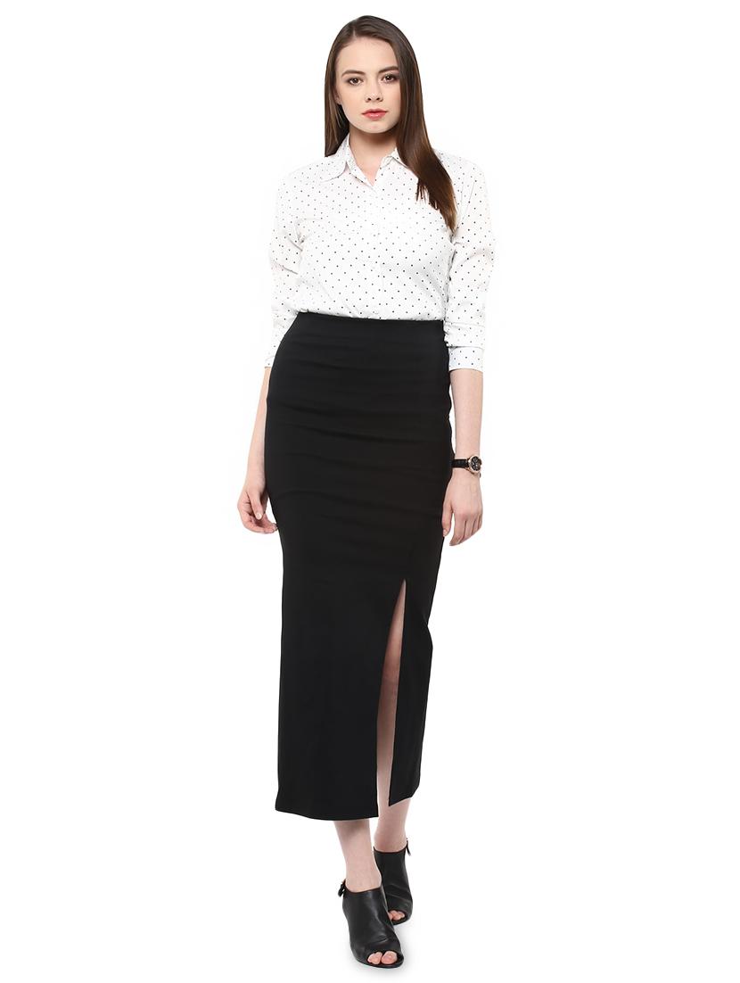 high rise solid high slit skirt - 16726858 - Zoom Image - 4