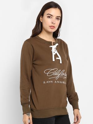lace up neck graphic pullover - 16726870 - Standard Image - 2