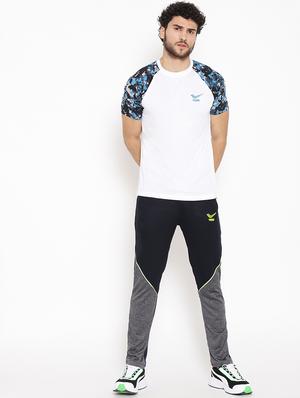 navy blue color block full length track pant - 16727001 - Standard Image - 4