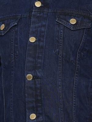 blue solid denim jacket - 16728181 - Standard Image - 5
