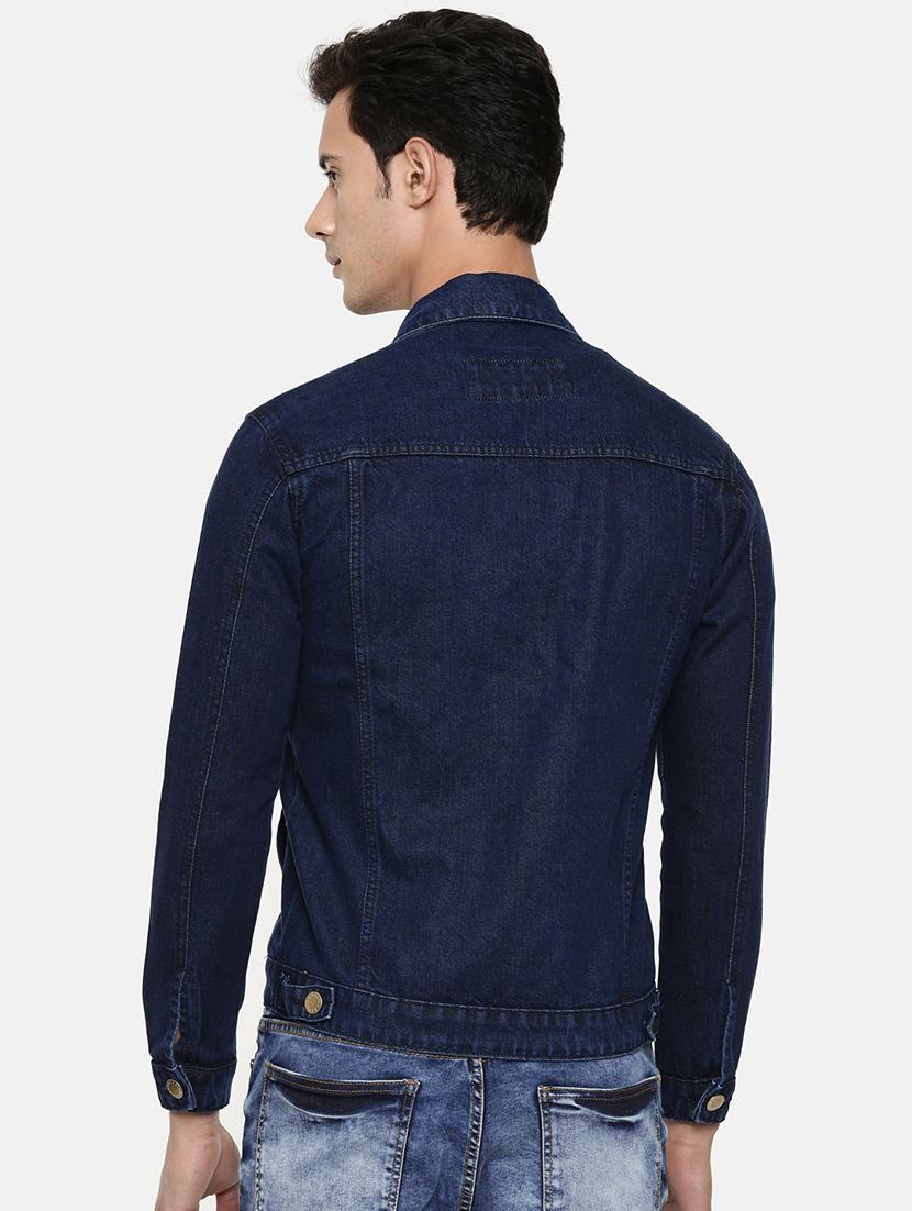 blue solid denim jacket - 16728181 - Zoom Image - 3
