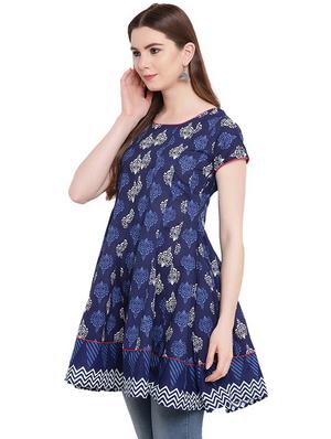 indigo anarkali kurti - 16728267 - Standard Image - 2