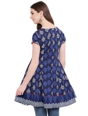 indigo anarkali kurti - 16728267 - Standard Image - 3