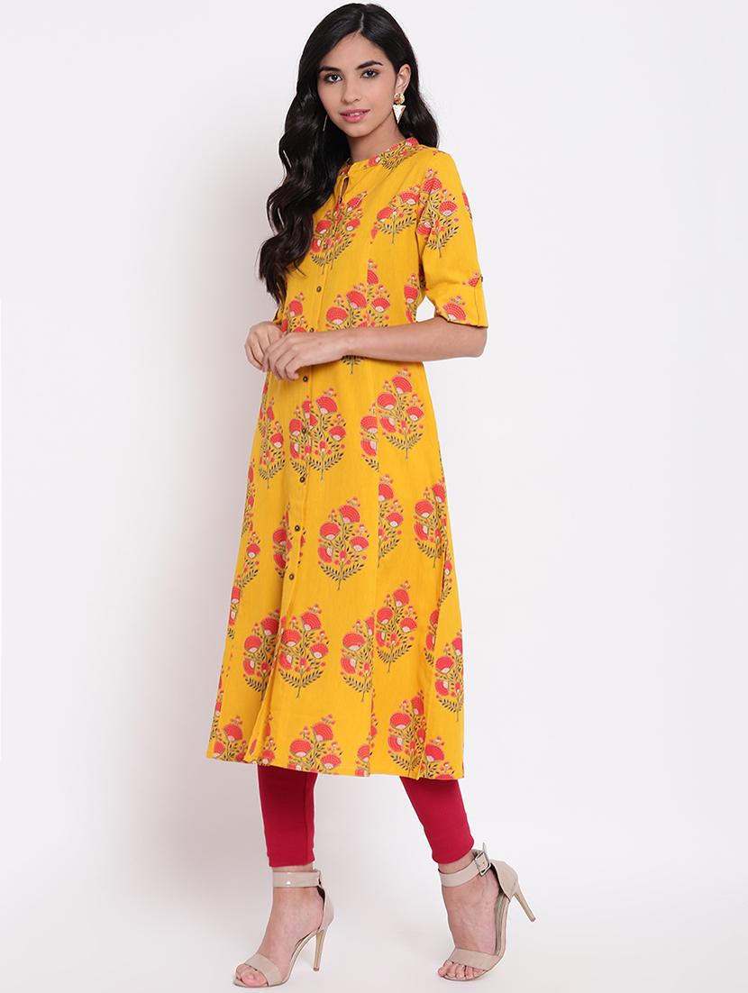 floral print a-line kurta - 16728271 - Zoom Image - 2