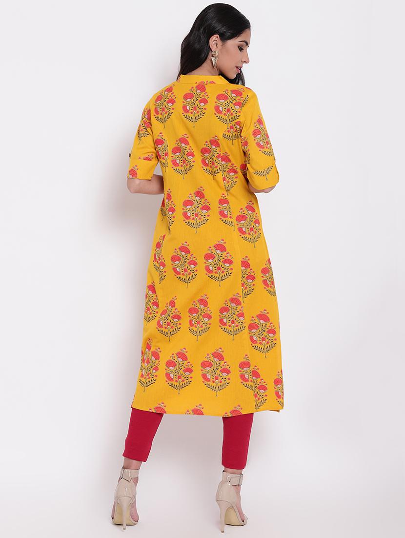 floral print a-line kurta - 16728271 - Zoom Image - 3