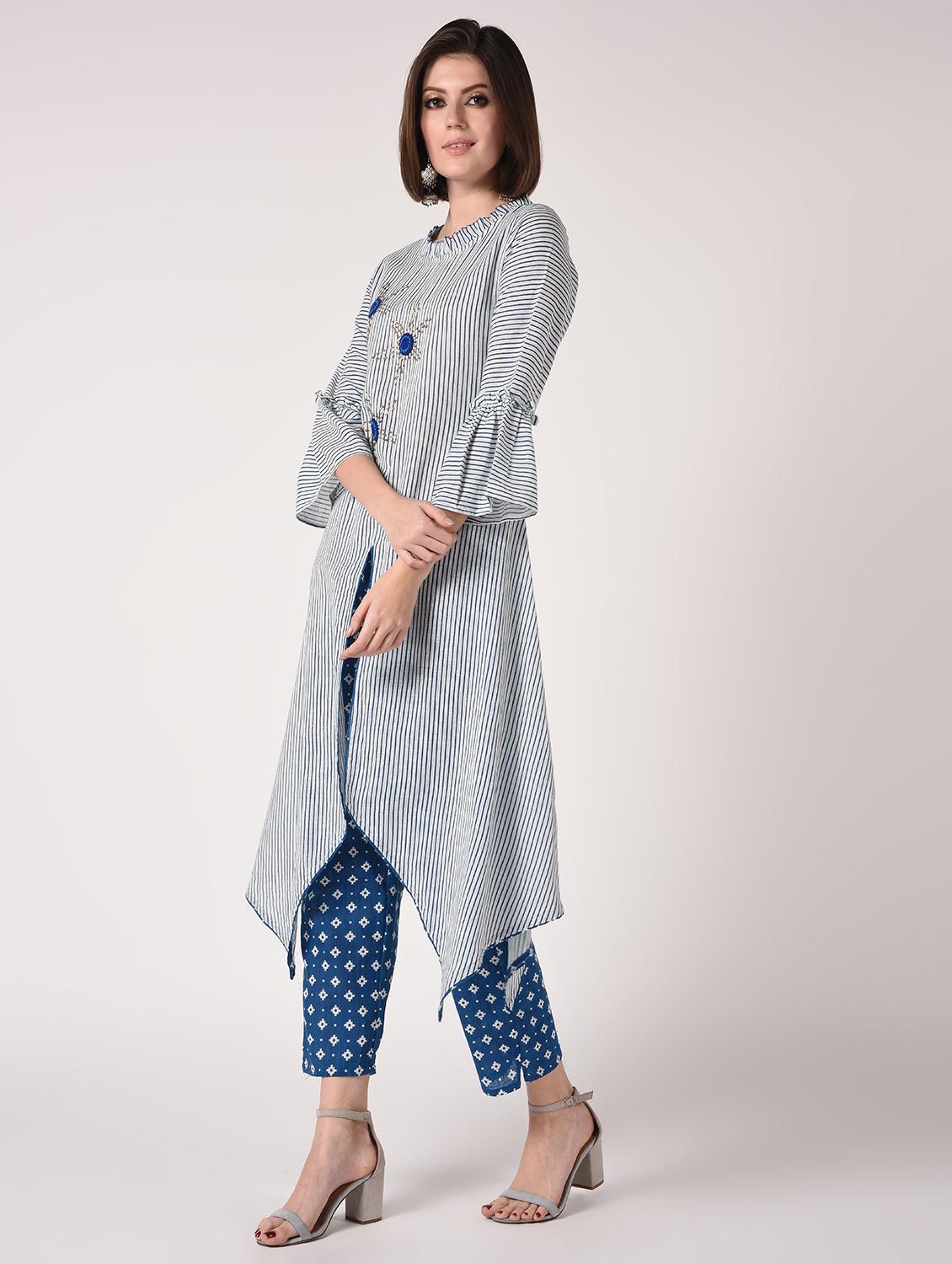 striped kurta pant set - 16728275 - Zoom Image - 1