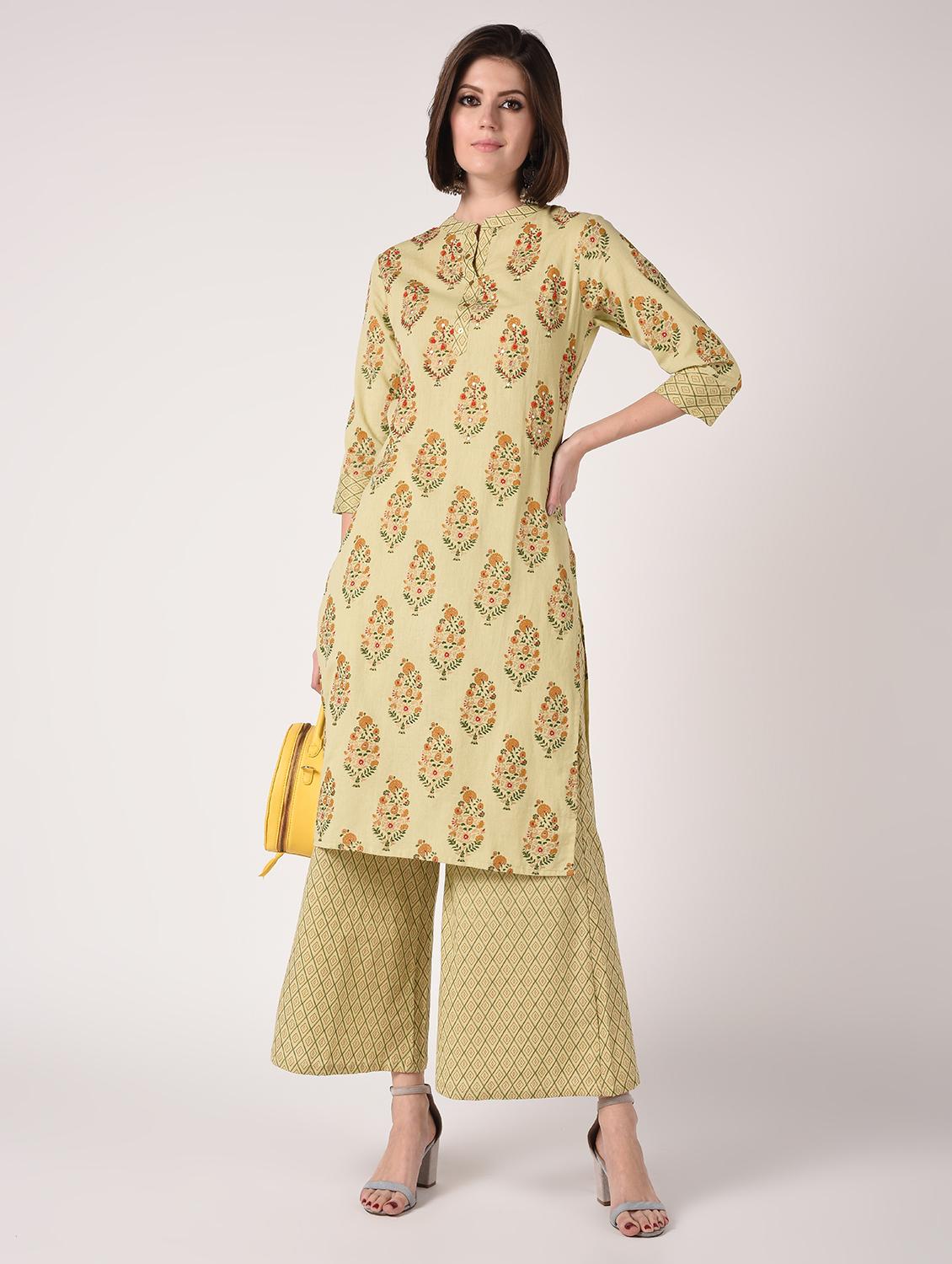 floral kurta palazzo set - 16728278 - Zoom Image - 1
