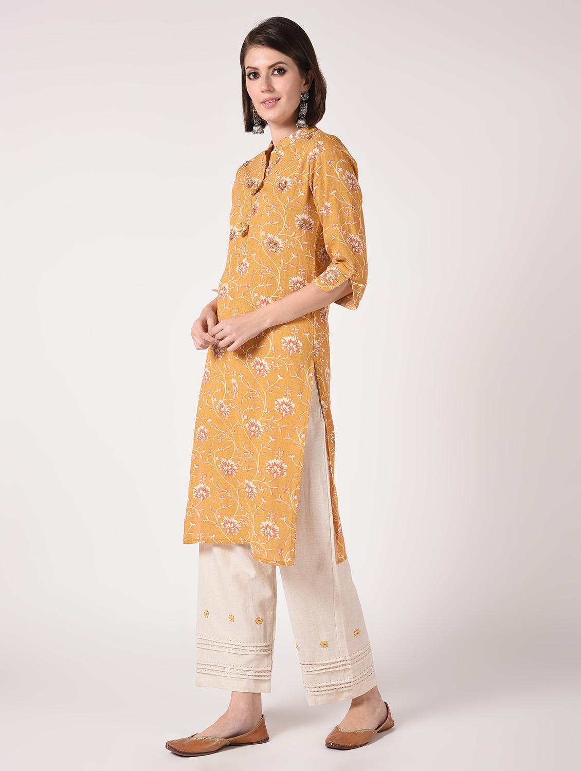 floral print kurta palazzo set - 16728284 - Zoom Image - 1