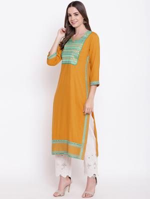 embroidered straight kurta - 16728411 - Standard Image - 2