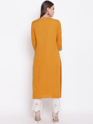 embroidered straight kurta - 16728411 - Standard Image - 3