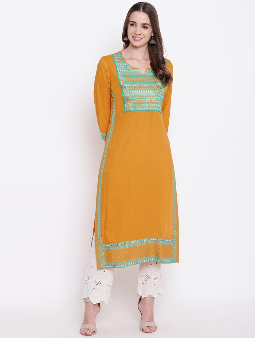 embroidered straight kurta - 16728411 - Zoom Image - 1