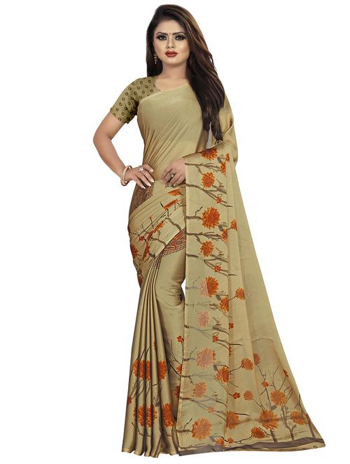 floral printed saree with blouse - 16728432 - Standard Image - 1