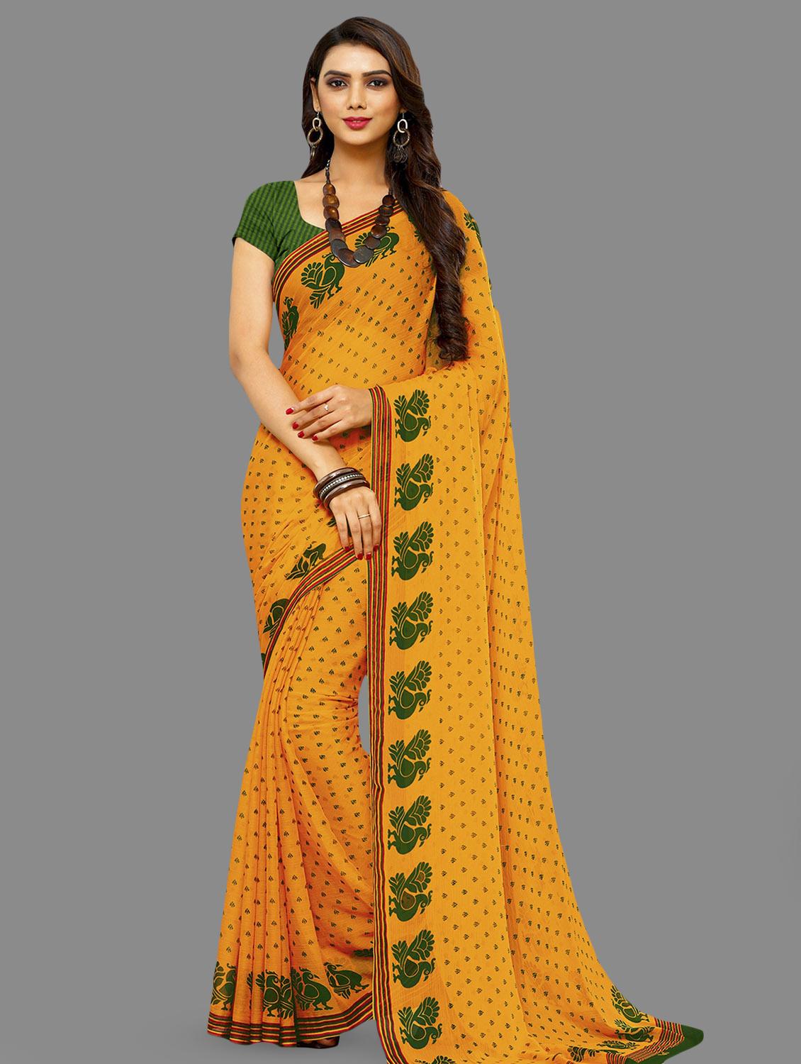 printed bordered saree with blouse - 16728465 - Zoom Image - 1