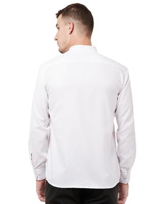 white solid casual shirt - 16728669 - Standard Image - 3