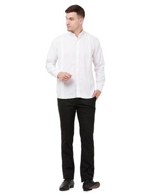 white solid casual shirt - 16728669 - Standard Image - 4