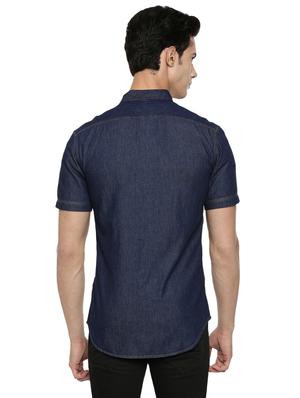 blue solid casual shirt - 16728740 - Standard Image - 3