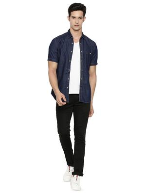 blue solid casual shirt - 16728740 - Standard Image - 4