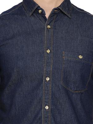 blue solid casual shirt - 16728740 - Standard Image - 5
