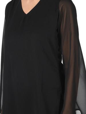 solid chokered neck straight kurta - 16728746 - Standard Image - 4
