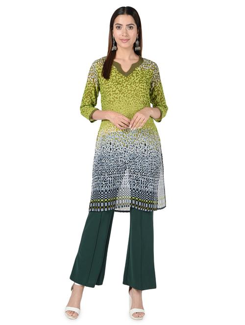abstract printed straight kurta - 16728755 - Standard Image - 1