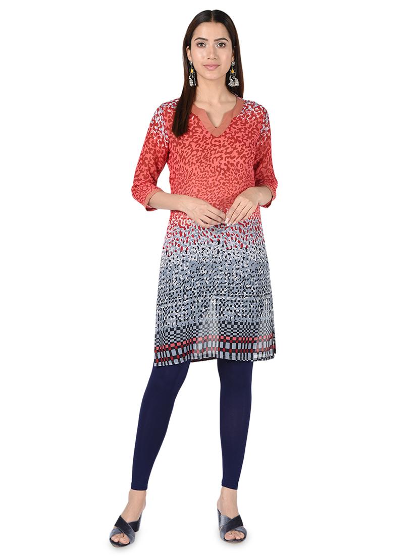 abstract printed straight kurta - 16728756 - Zoom Image - 1
