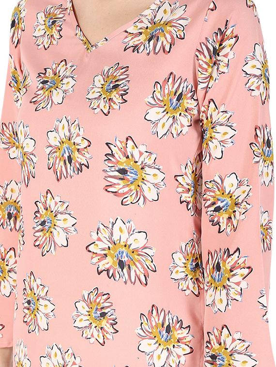 pastel floral printed kurta - 16728757 - Zoom Image - 3