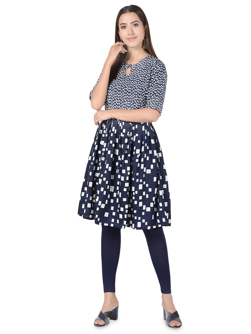geometric print flared kurta - 16728761 - Zoom Image - 1