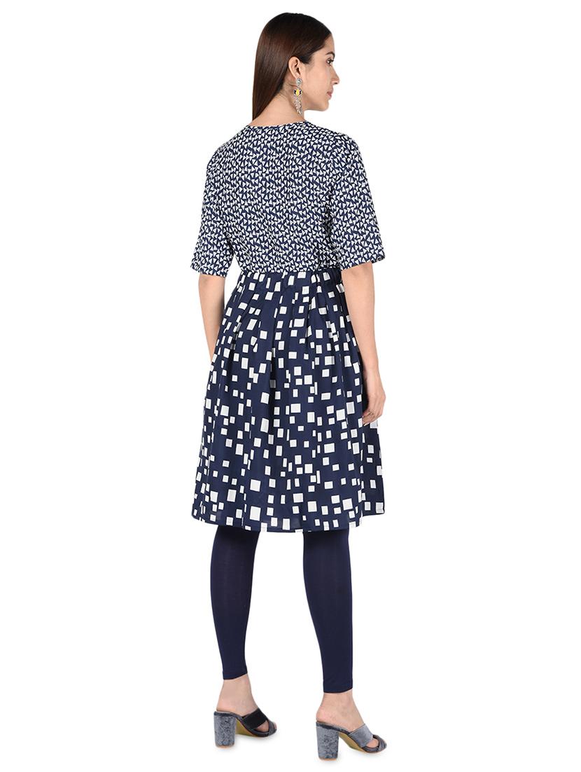 geometric print flared kurta - 16728761 - Zoom Image - 3