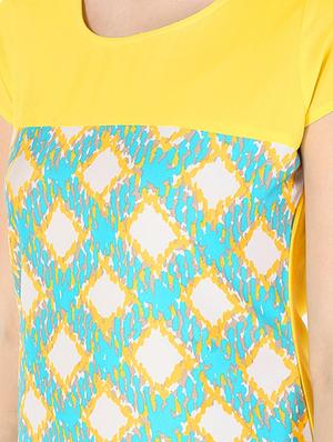 printed contrast straight kurta - 16728763 - Standard Image - 4