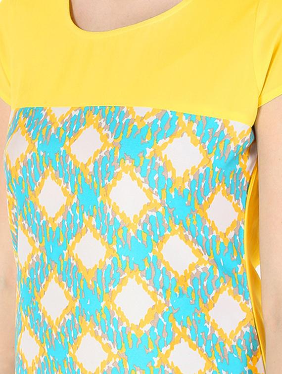 printed contrast straight kurta - 16728763 - Zoom Image - 4
