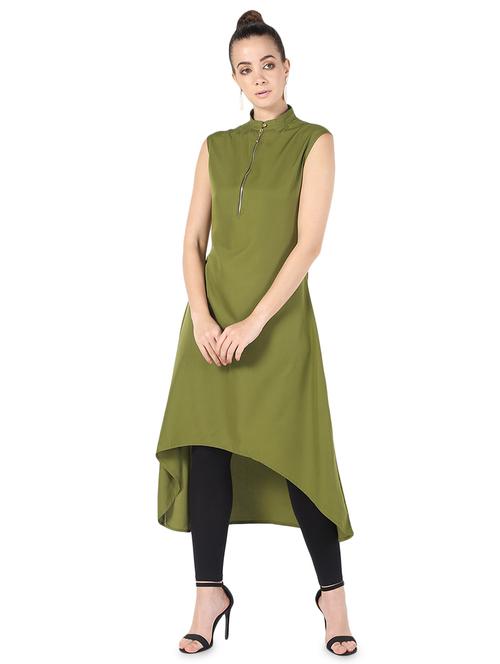 solid high-low kurta - 16728767 - Standard Image - 1