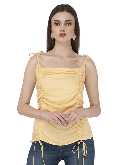 tie up neck ruched top - 16729056 - Standard Image - 1