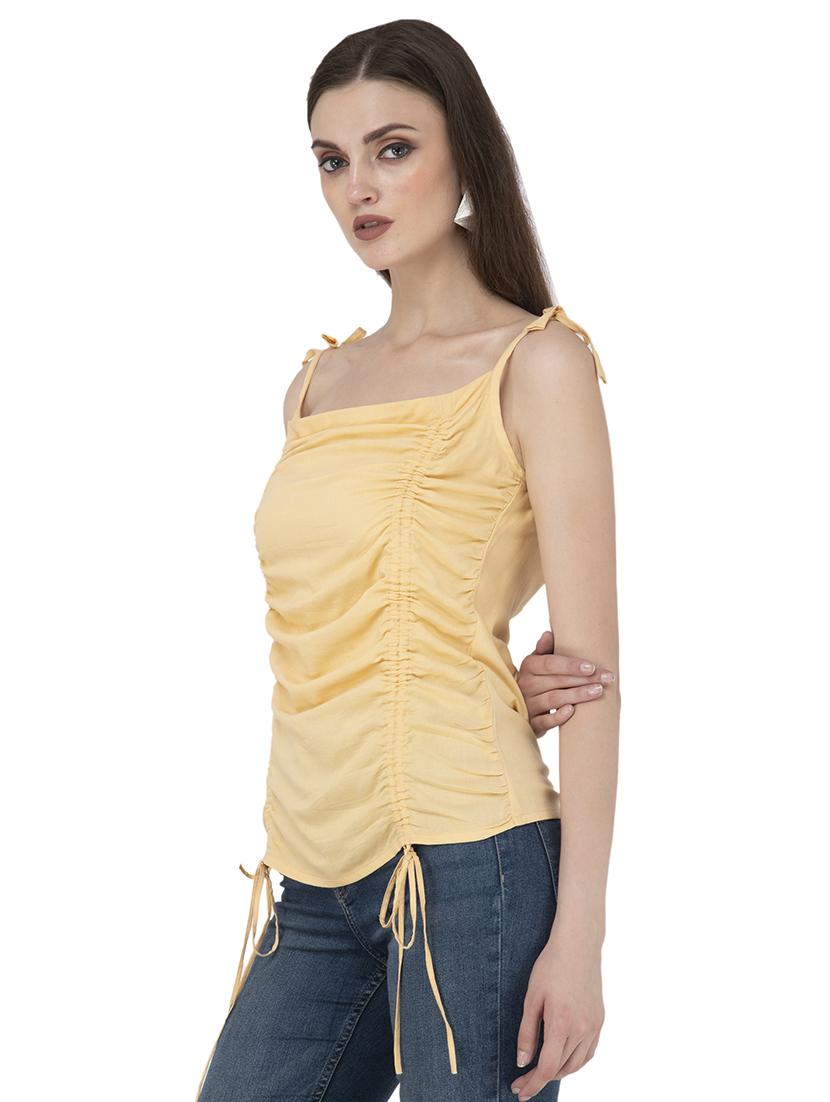 tie up neck ruched top - 16729056 - Zoom Image - 2