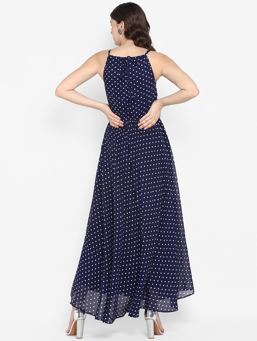 halter neck polka dots maxi dress - 16729223 - Zoom Image - 3