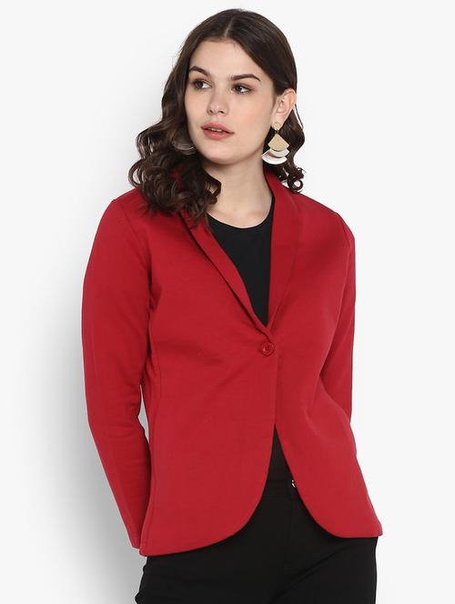 v-neck long sleeved blazer - 16729225 - Standard Image - 1