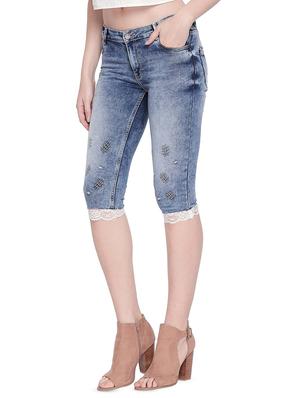 acid washed lace detail capri - 16729857 - Standard Image - 2