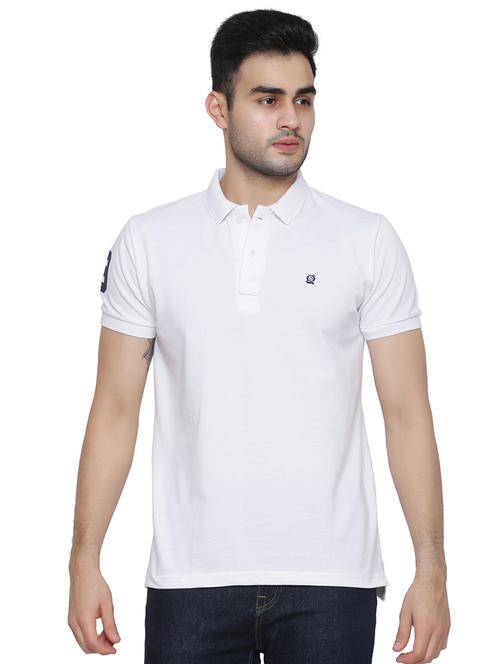 white solid polo t-shirt - 16729991 - Standard Image - 1